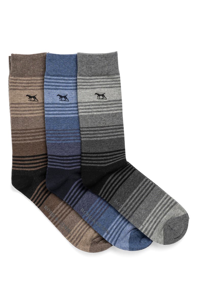 Rodd & Gunn Assorted 3-Pack Stratford Stripes Cotton Blend Dress Socks, Main, color, 