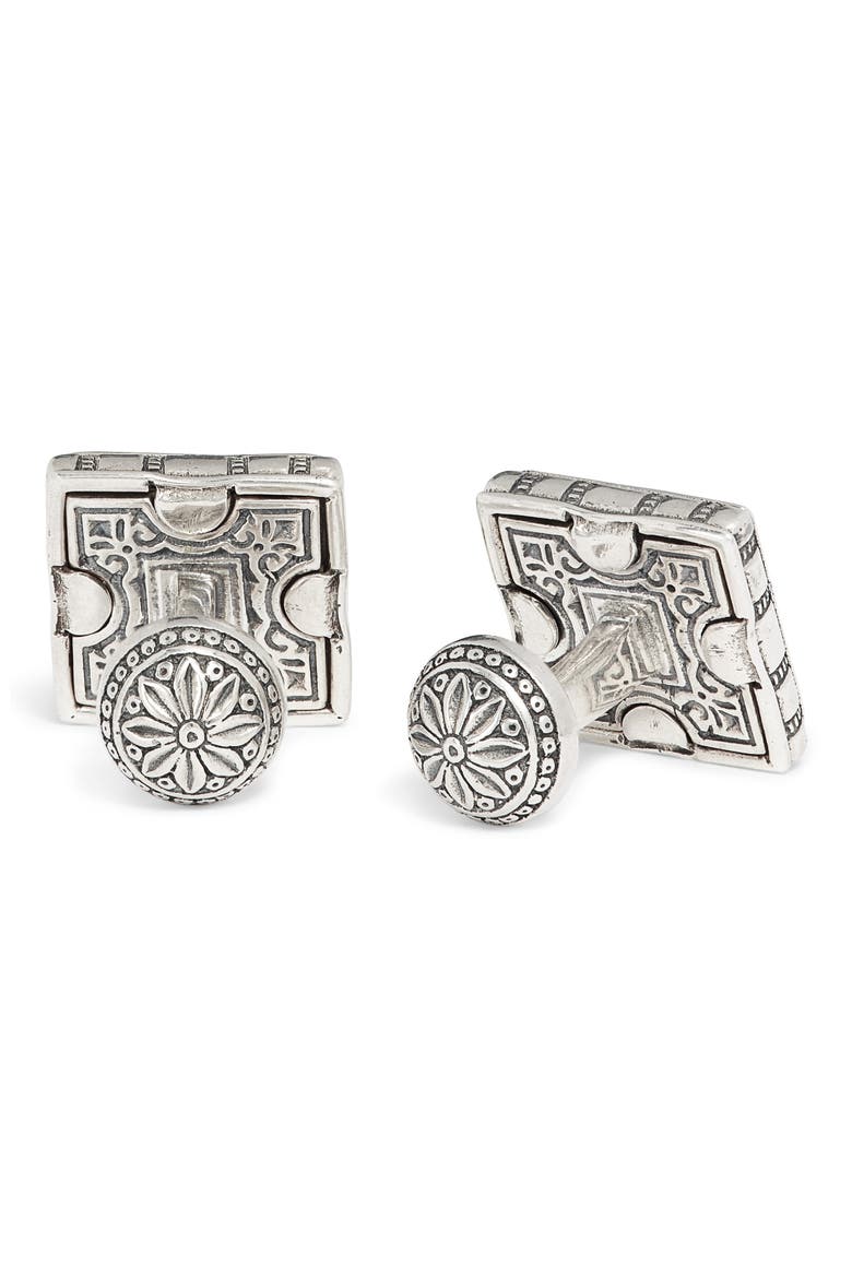 Perseus Ferrite Cuff Links, Alternate, color, SILVER/ GOLD