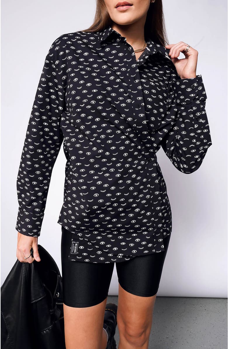 WILDFANG The Essential Long Sleeve Oversized Wrap Button Up, Main, color,