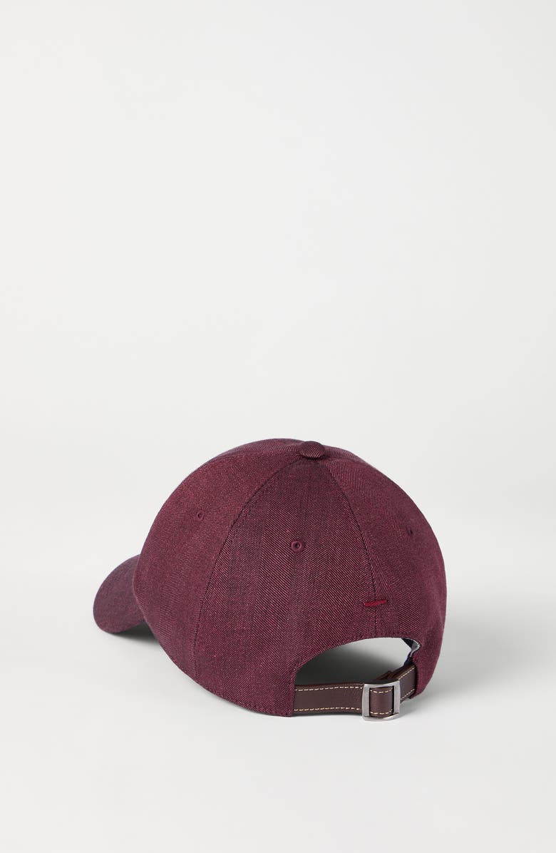 Brunello Cucinelli Chevron Baseball cap, Alternate, color, Cherry
