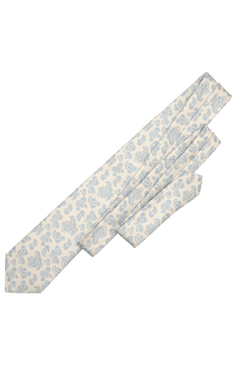 Elizabetta Colombo - Extra Long Silk Jacquard Tie for Men, Alternate, color, Sky Blue