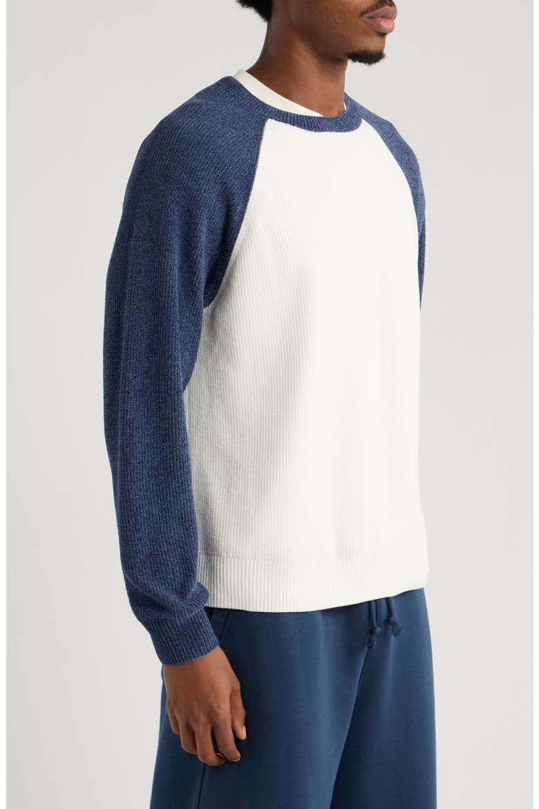 Baseball Chenille Sweater, Alternate, color, IVORY EGRET