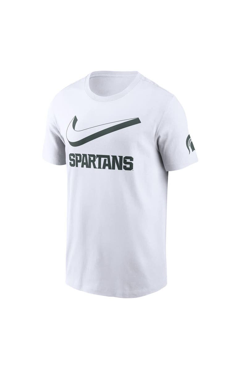 Nike Men's Nike White Michigan State Spartans Primetime 2-Hit Swoosh T-Shirt, Alternate, color, White