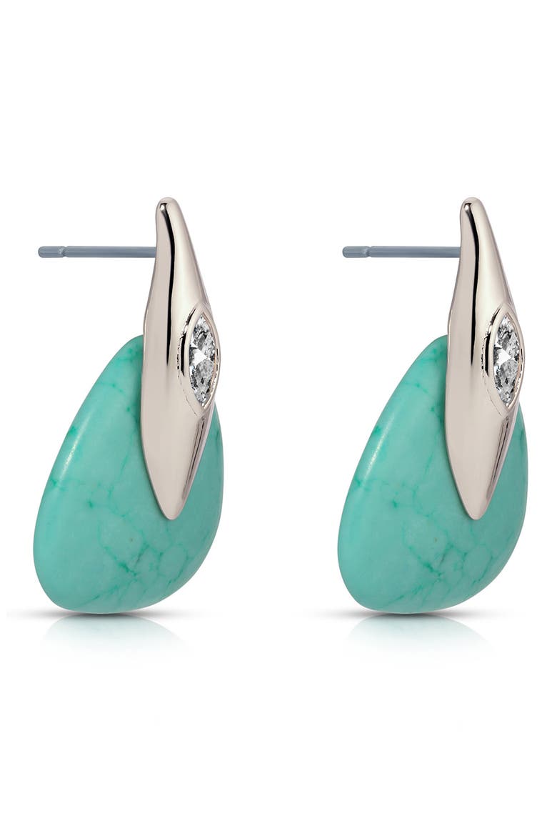 Solstice Earrings, Alternate, color, TURQUOISE AND SILVER