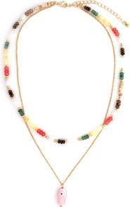 Panacea 2-Row Fish Pendant Necklace