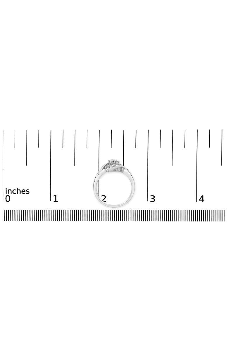 Haus of Brilliance Sterling Silver 1/10 Cttw Diamond Bypass Cluster Ring, Alternate, color, Silver