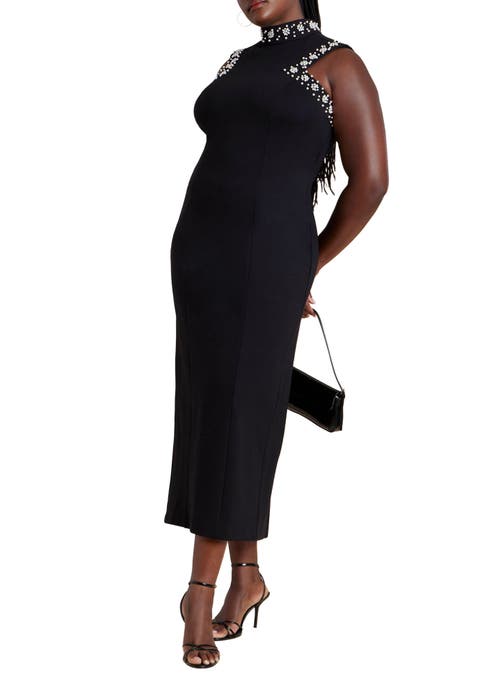 Embellished Sleeveless Knit Dress