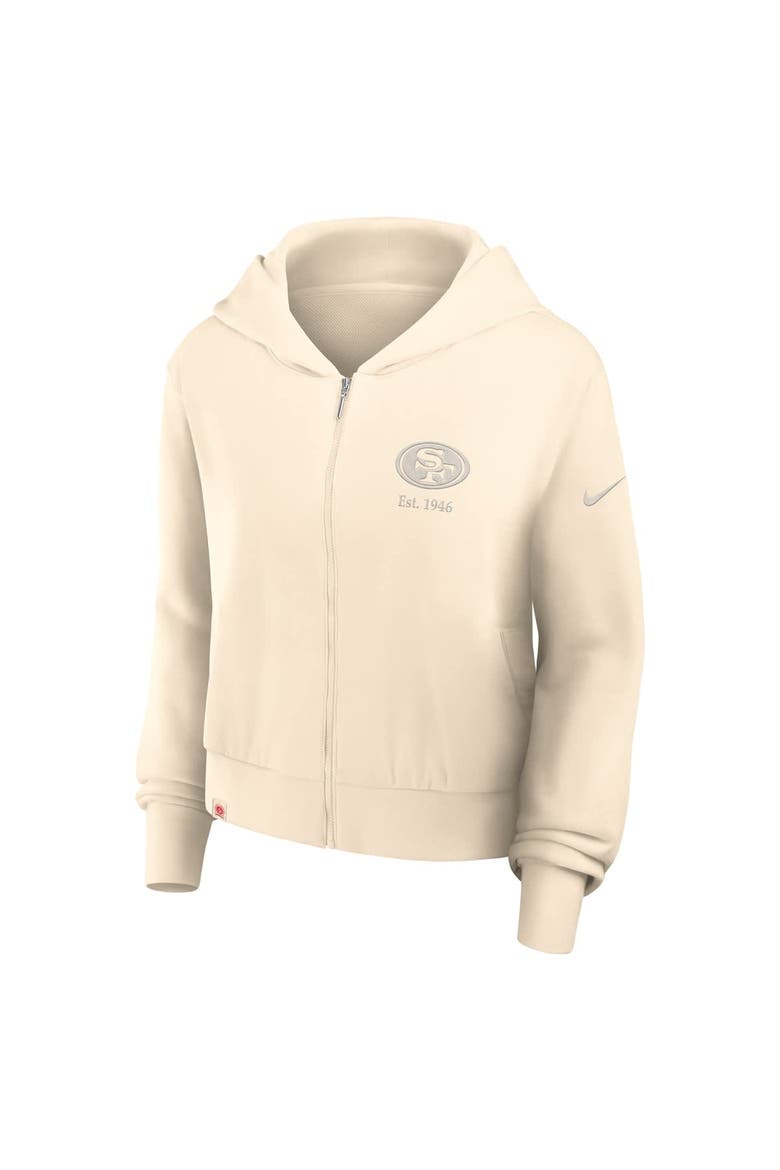 Women's Nike Cream San Francisco 49ers Glory Cropped Full-Zip Hoodie, Alternate, color, Cream
