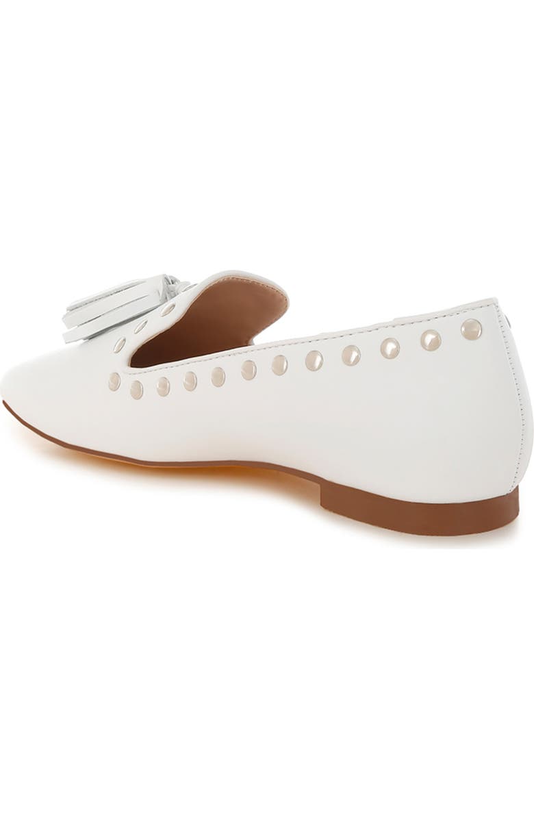 Rag & Co Philoha Studded Tassel Loafer, Alternate, color, White