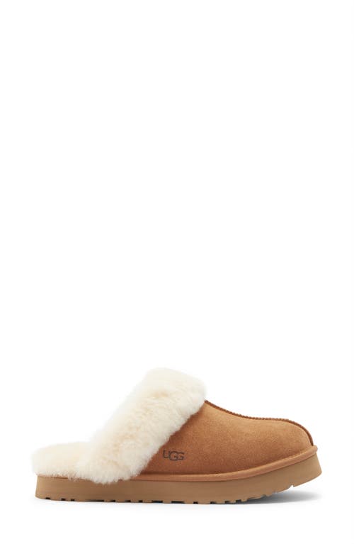 Ugg(r) Kids' Disquette Genuine Shearling Trim Slipper In Brown