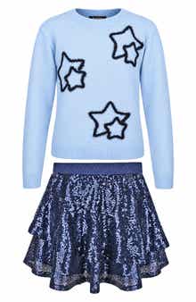 Kids' Star Sweater and Sequin Skirt Set