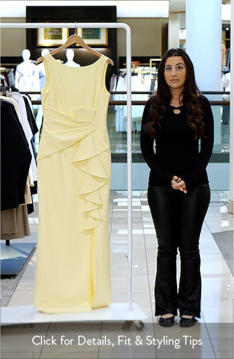 Cascade Ruffle Sleeveless Gown, sales video thumbnail