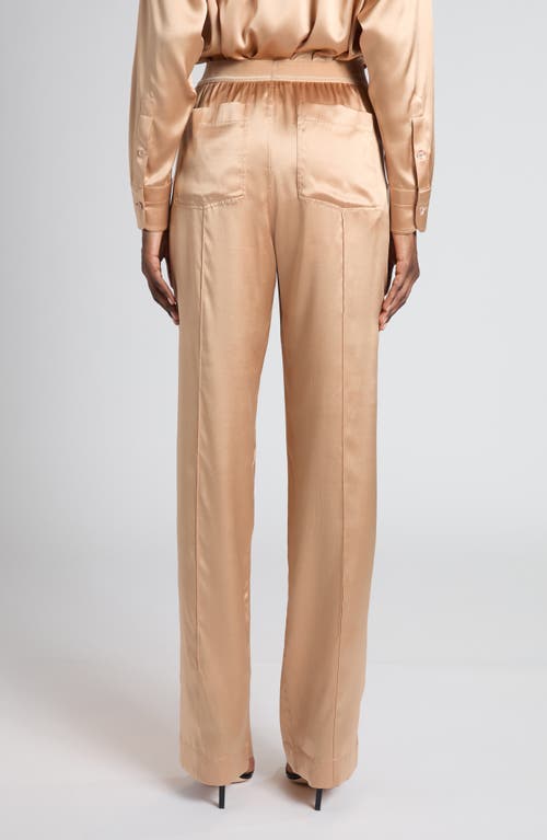 Tom Ford Stretch Silk Pajama Pants In Camel