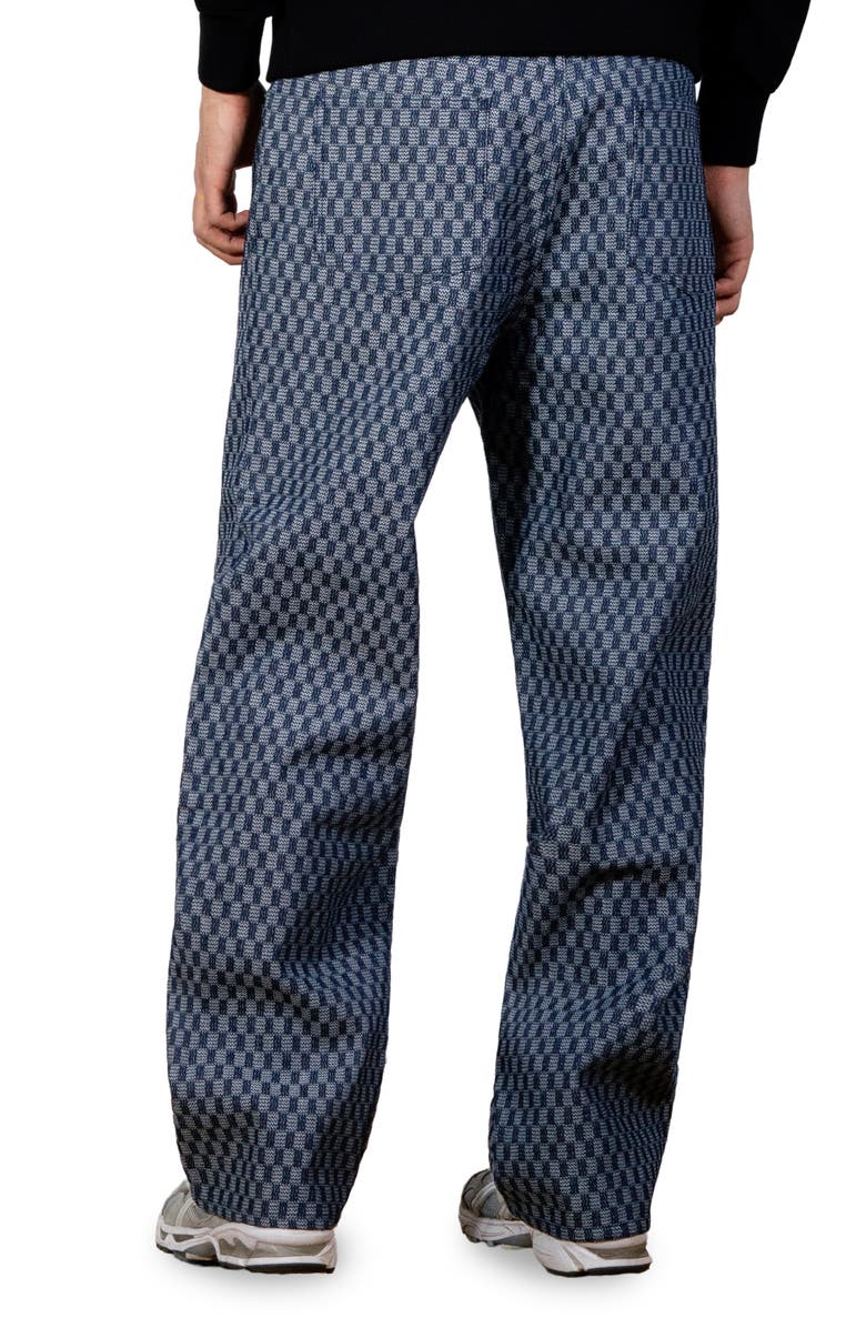 PLEASURES Formula Check Baggy Wide Leg Jeans, Alternate, color, Indigo Checker