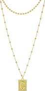 Panacea Initial B Dot Layered Pendant Necklace