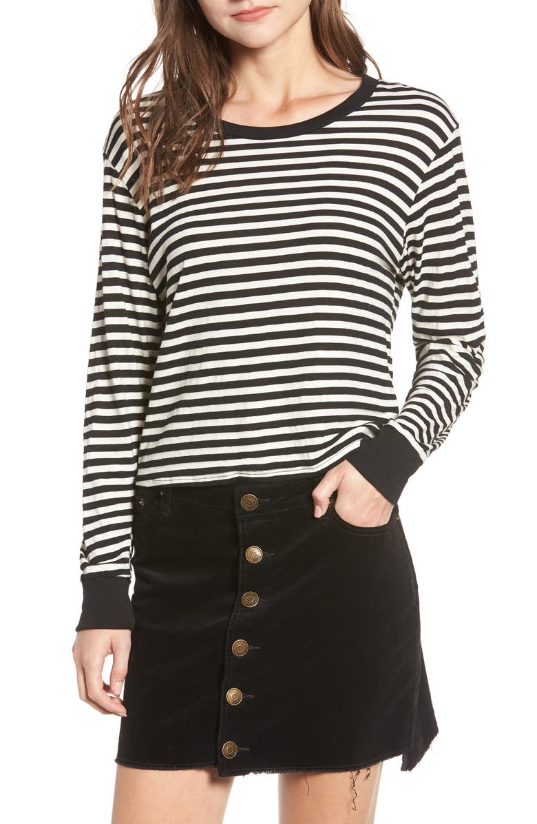 Amuse Society Honey Stripe Cotton Crop Top, Main, color, 