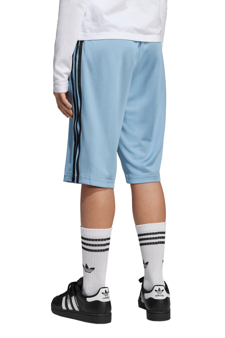 Kids' 3-Stripe Shorts, Alternate, color, ASH BLUE