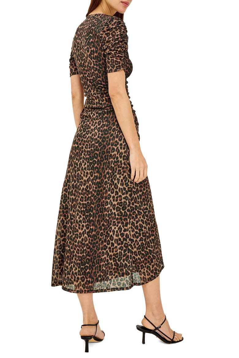 Beacon Ruched Midi Dress, Alternate, color, BROWN NALA