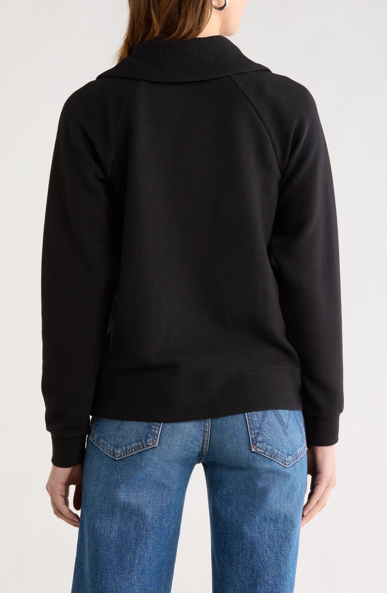 Caslon<sup>®</sup> Ottoman Half Zip Pullover, Alternate, color, Black