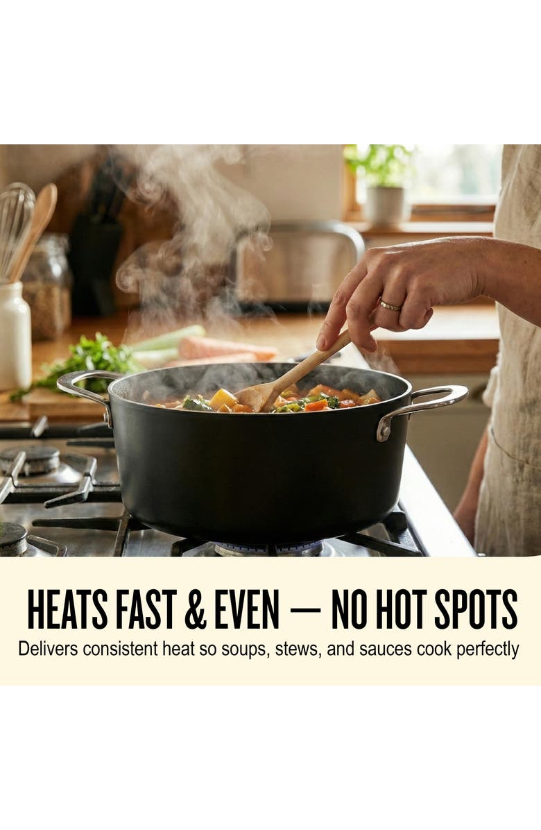 Alva Maestro Nonstick Stock Pot with Lid, Alternate, color, Black