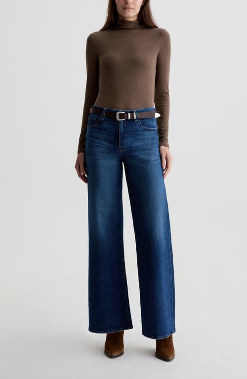 Ag Stella Mid Rise Wide Leg Palazzo Jeans In Blue