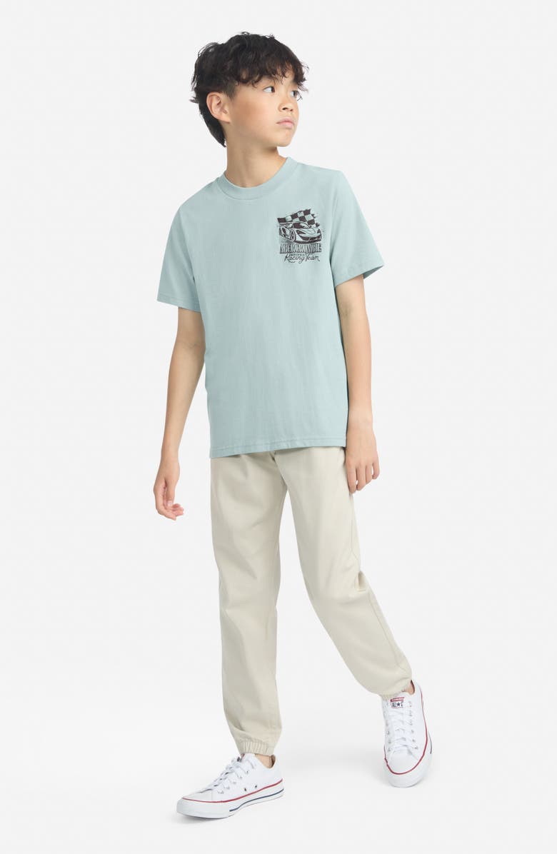 abercrombie kids Kids' Racing Team Graphic Tee, Alternate, color, Gray Mist