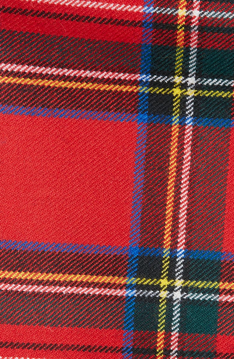 CLIFTON WILSON Red Tartan Plaid Wool Pocket Square, Alternate, color, Red