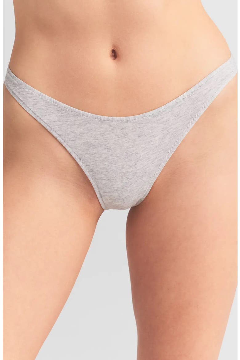 Everyday Cotton Thong, Alternate, color, LIGHT HEATHER GREY