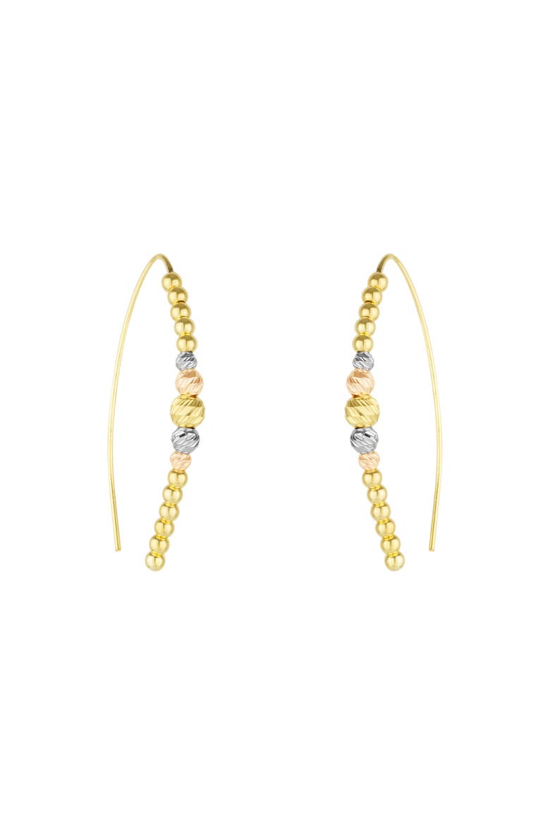 Beaded Pull Through Sterling Silver Earrings, Main, color, Rose gold