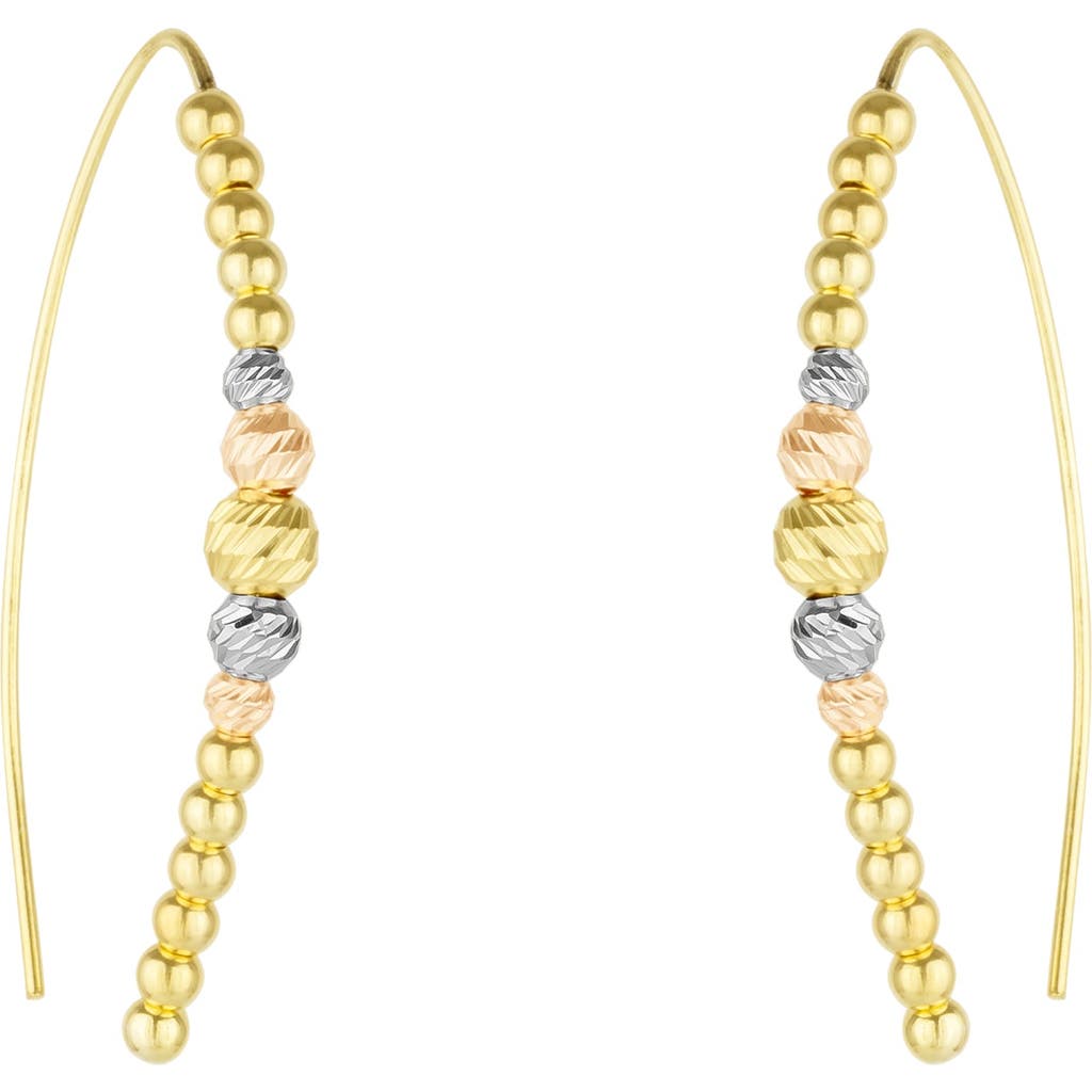 Spero London Beaded Pull Through Sterling Silver Earrings In Gold