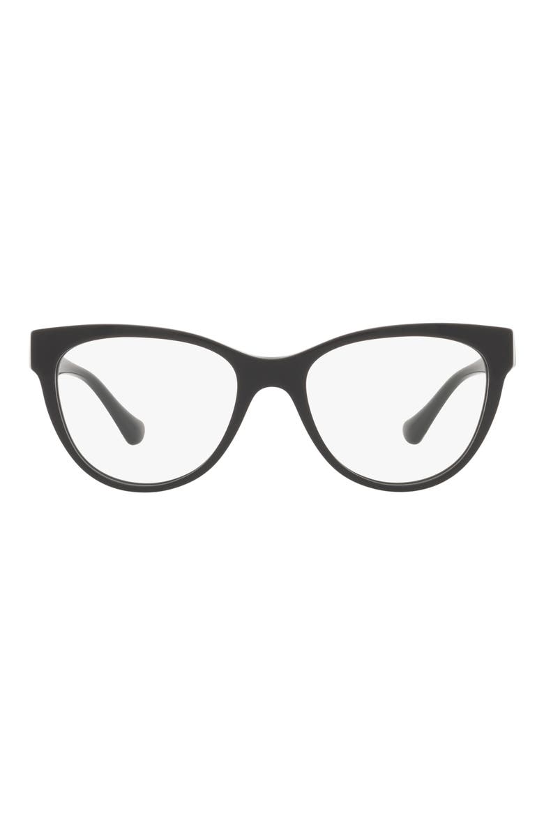 53mm Cat Eye Optical Glasses, Main, color, BLACK