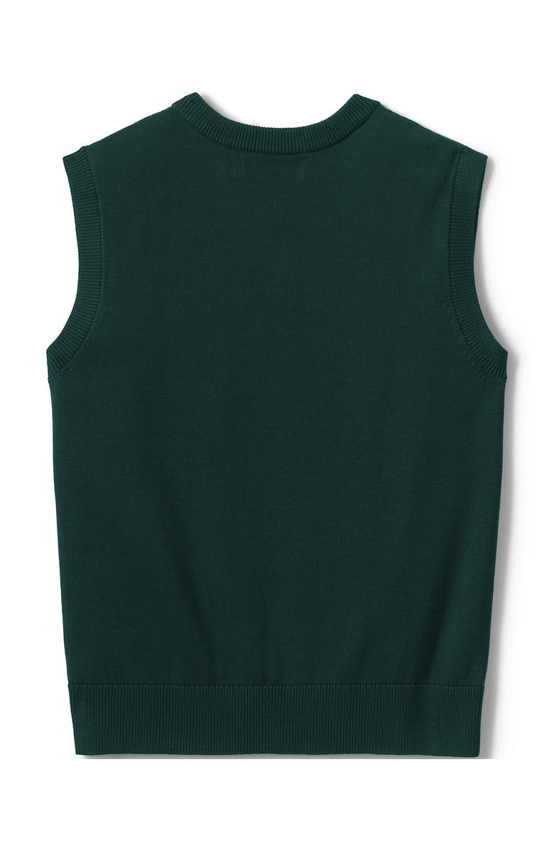 Lands' End School Uniform Cotton Modal Fine Gauge Sweater Vest, Alternate, color, Evergreen