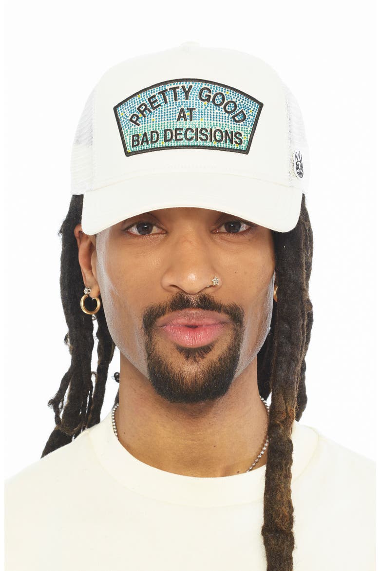 Mesh Back Trucker Baseball Cap, Alternate, color, WINTER WHITE