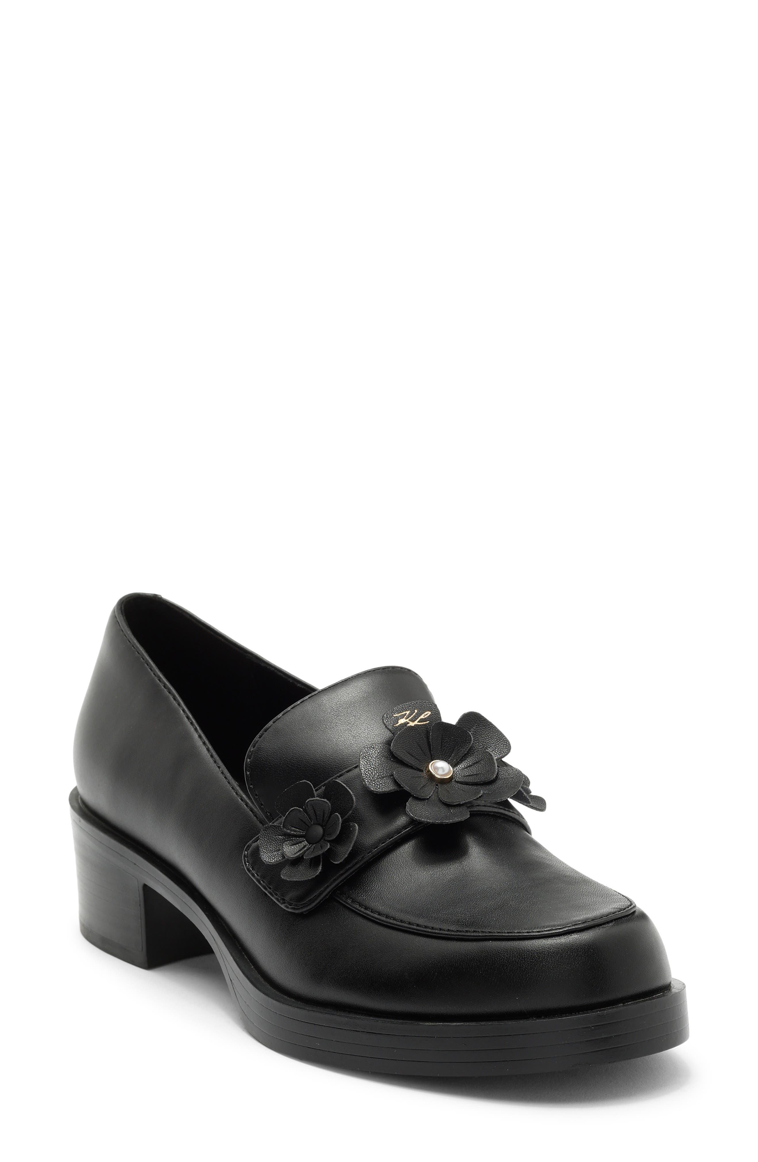 Karl Lagerfeld Paris Camilia Fleur Loafer In Black