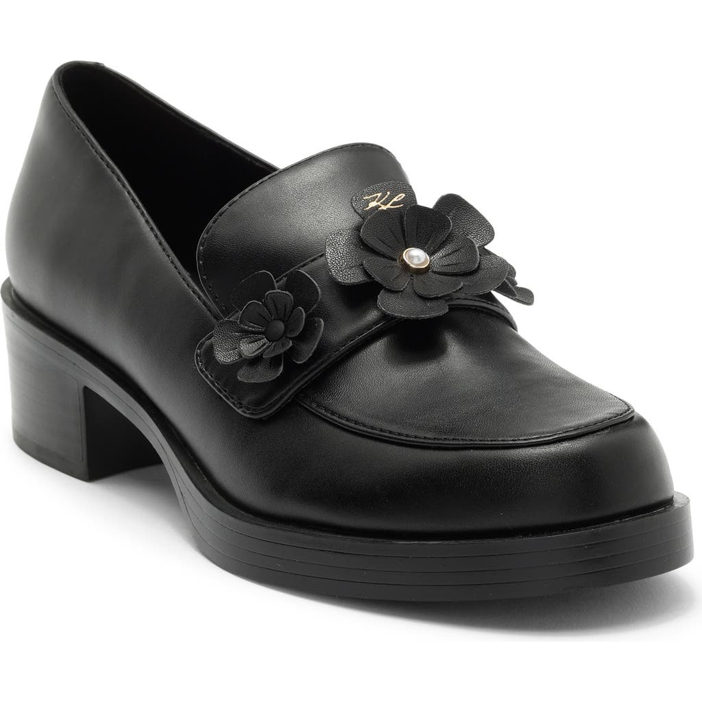 Karl Lagerfeld Paris Camilia Fleur Loafer In Black