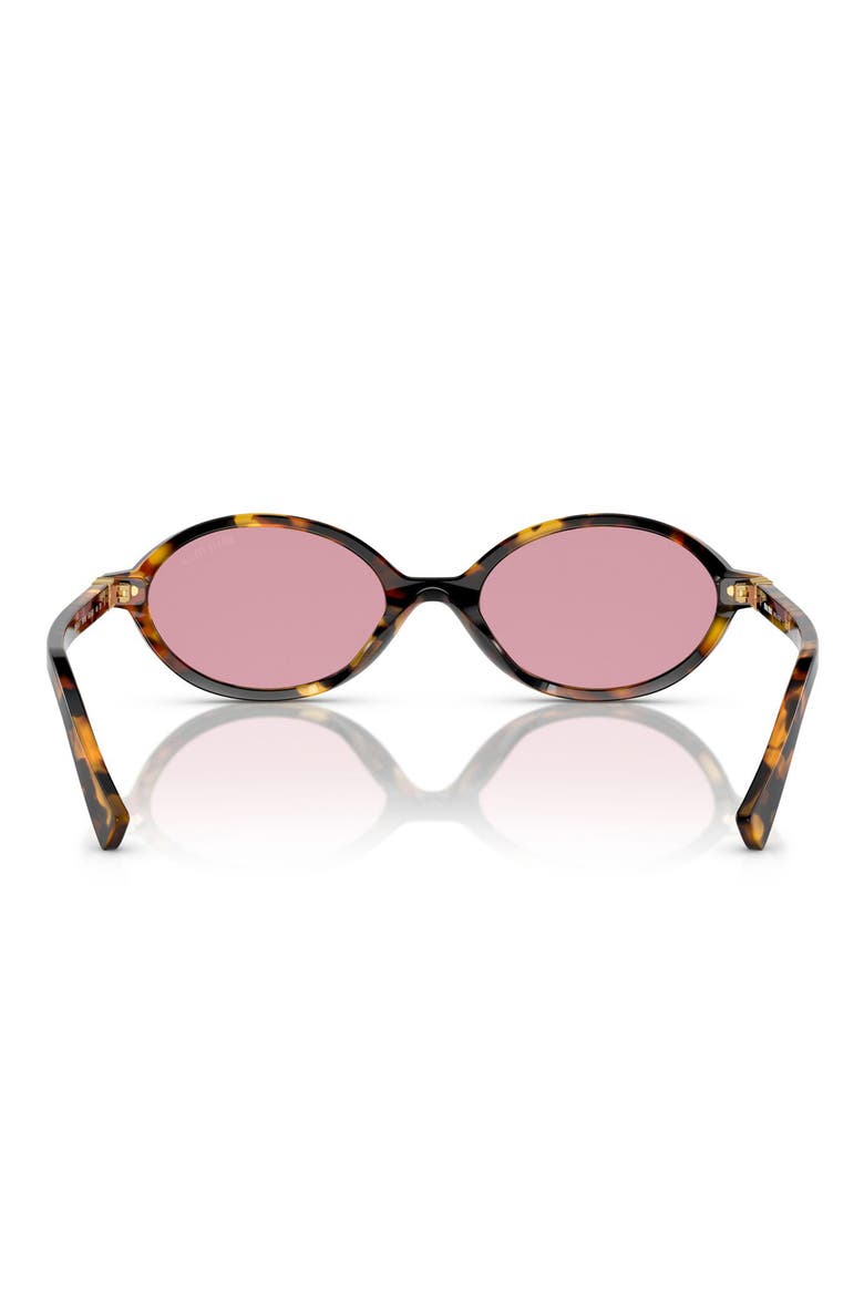 50mm Oval Sunglasses, Alternate, color, HONEY HAVANA / DARK PINK MIRROR SILVER INT