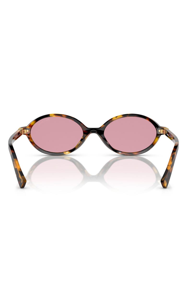 Miu Miu 50mm Oval Sunglasses, Alternate, color, Honey Havana / Dark Pink Mirro