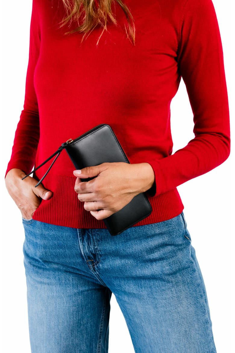 Helina Large Zip Around Wallet, Alternate, color, Black