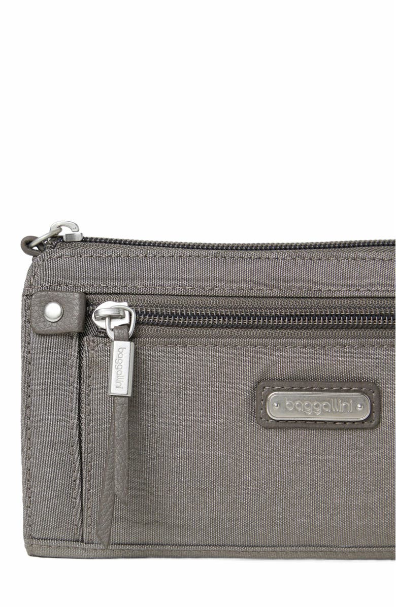 BAGGALLINI Zip Around RFID Wallet Wristlet, Alternate, color, Sterling Shimmer