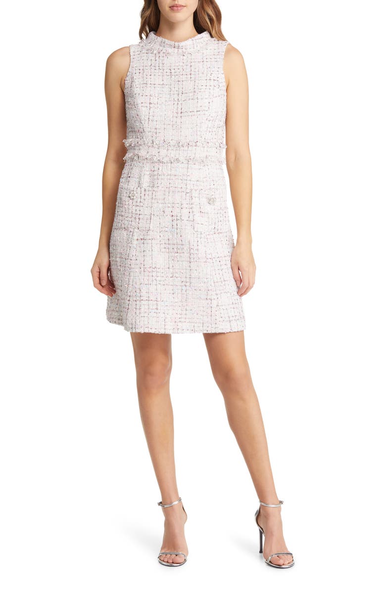 Harper Rose Mock Neck Tweed Dress, Main, color,