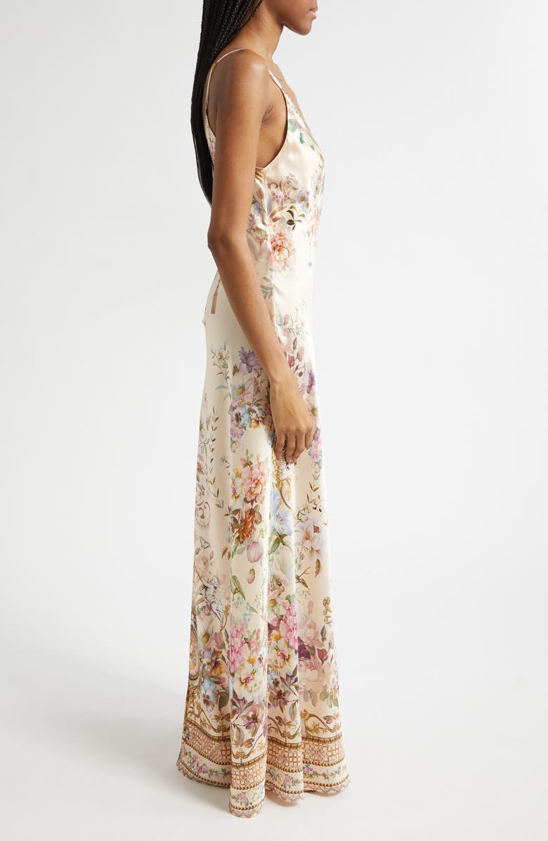 Camilla Adorned in Aranjuez Bias Cut Silk Slipdress, Alternate, color, Adorned In Aranjuez