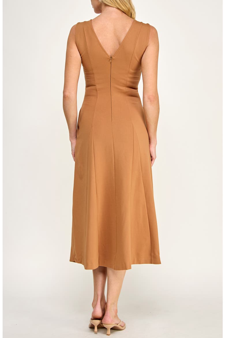 Buttoned A-Line Midi Dress, Alternate, color, BISCUIT