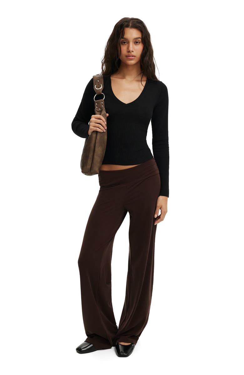 Cotton On Women's Close Knit V-Neck Top, Alternate, color, Black