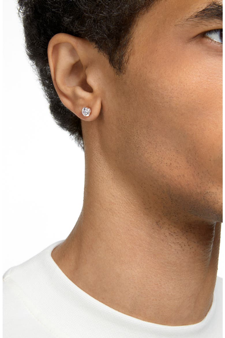 Constella Round Crystal Stud Earrings, Alternate, color, ROSE GOLD