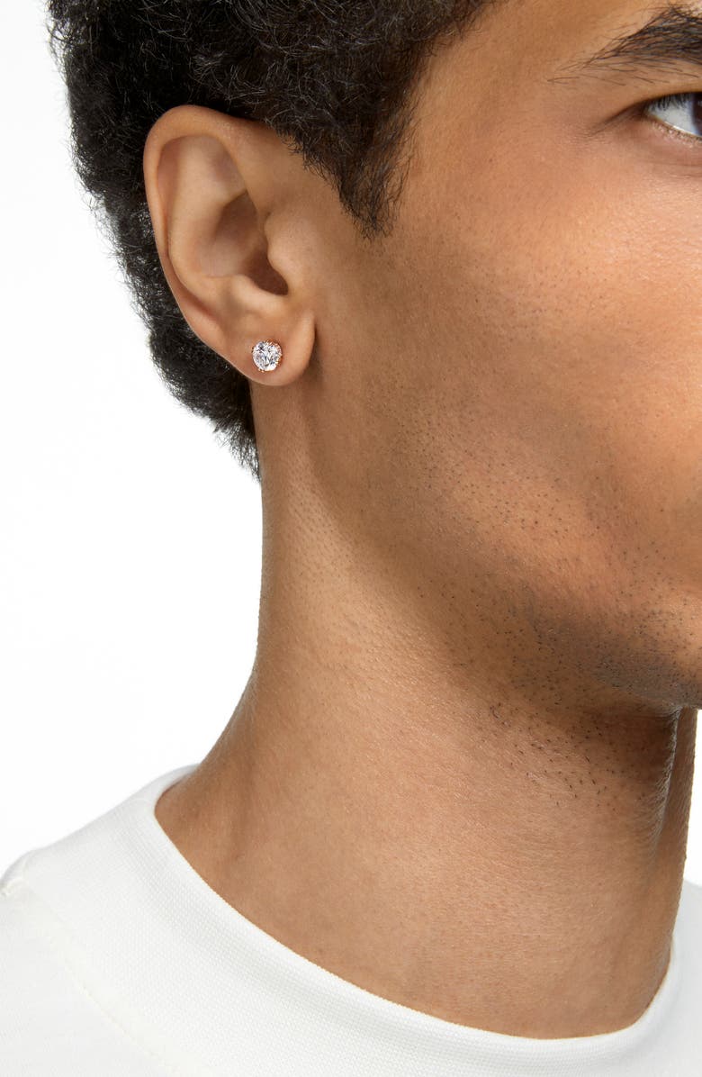 Swarovski Constella Round Crystal Stud Earrings, Alternate, color, Rose Gold