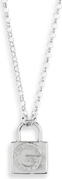 MESHMERISE Diamond Padlock Initial Pendant Necklace - 0.12ct.