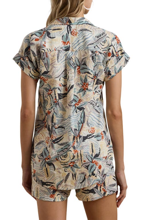 RALPH LAUREN LAUREN RALPH LAUREN FLORAL LINEN BUTTON-UP SHIRT