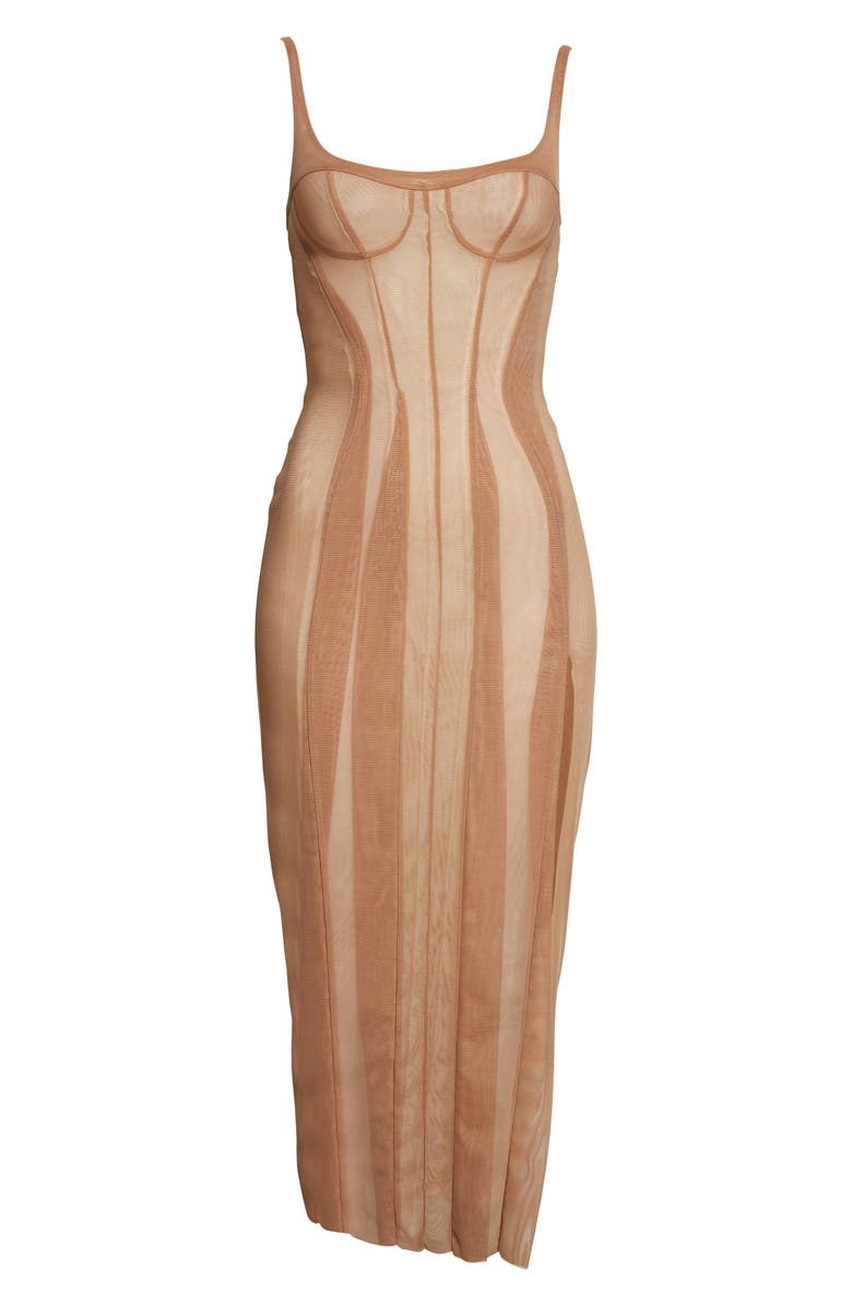 Kathryn Bowen Bustier Mesh Tank Dress, Alternate, color, 