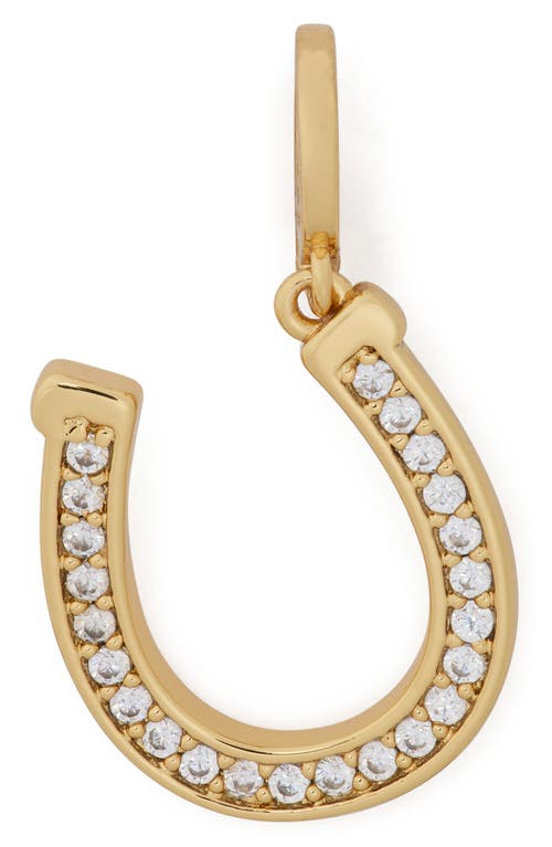 Kate Spade New York Cubic Zirconia Horseshoe Charm In Gold