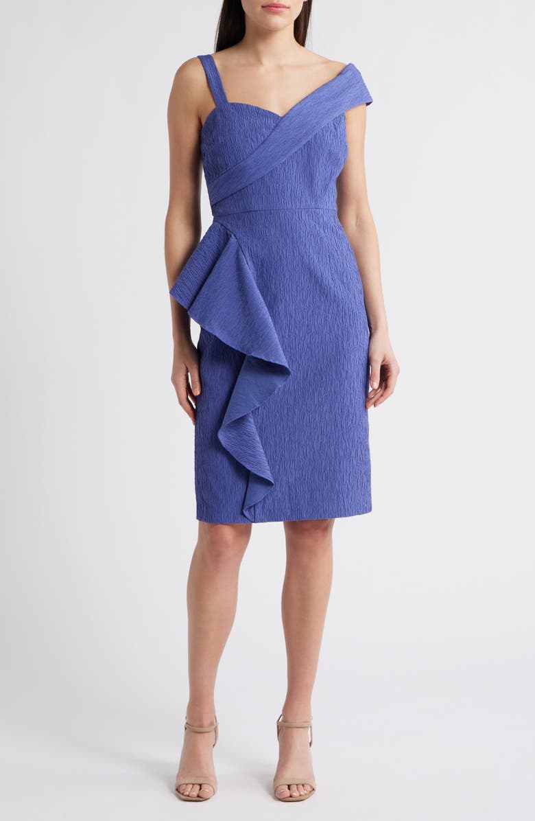 JS Collections Aerith Asymmetric Cocktail Dress, Main, color, Azure